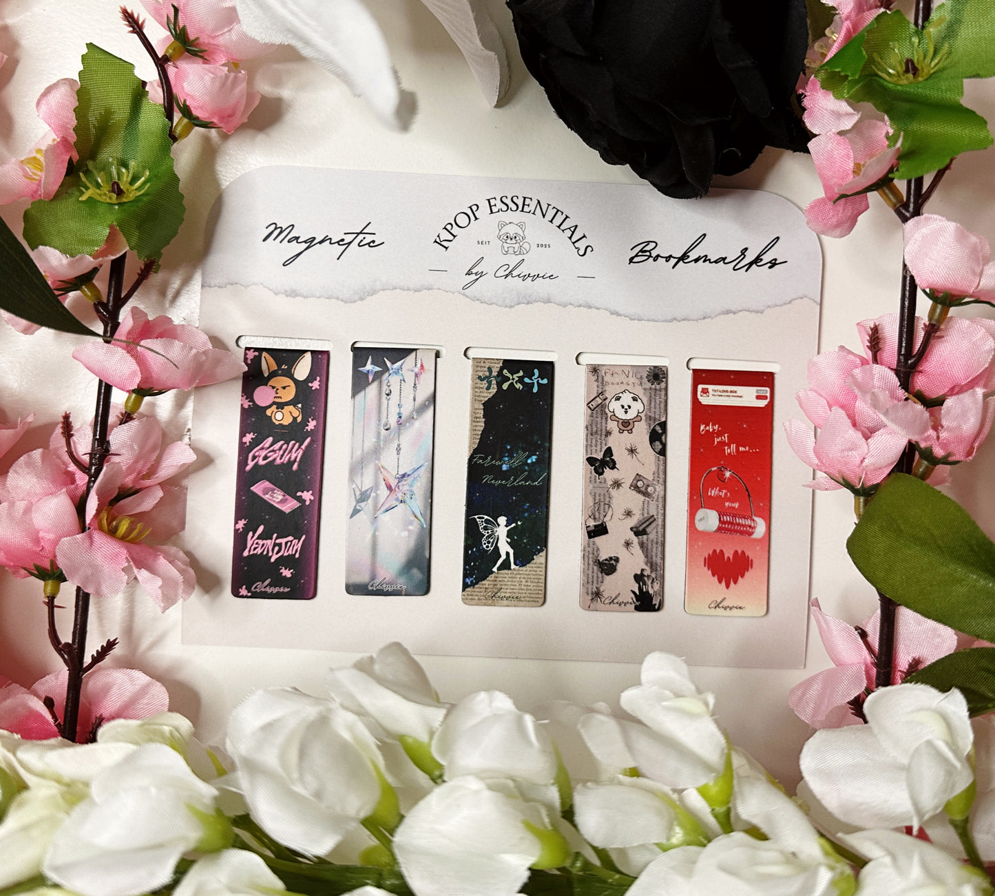 TXT Magnetic Bookmarks + Acrylic Photocard Holder