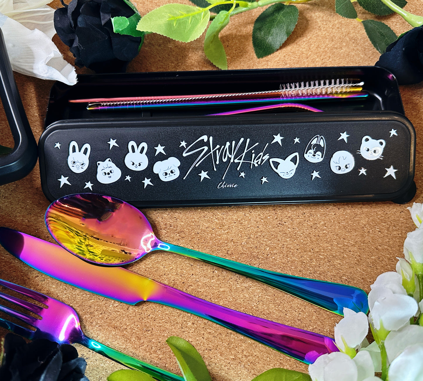 STRAY KIDS Rainbow Tumbler & Cuttlery Set