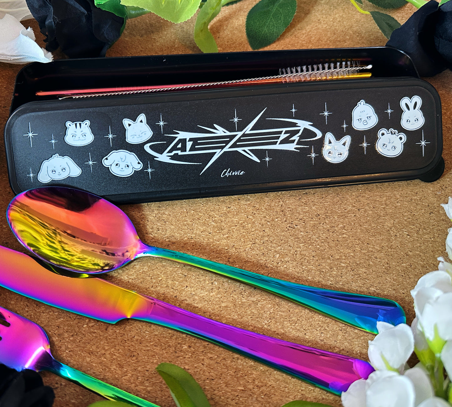 ATEEZ Rainbow Tumbler & Cuttlery Set